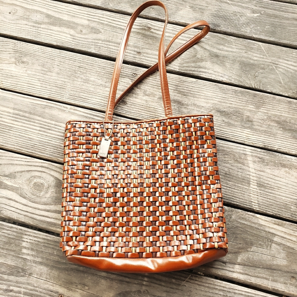 Nine West Accessories tote purse faux leather woven